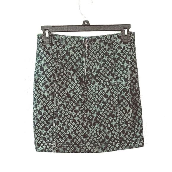 Free People Modern Femme Denim Skirt Floral 2 - Picture 1 of 9